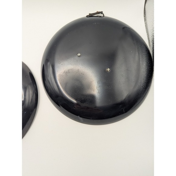 Vintage Japanese Black Gold 3D Relief Wall Plaques Set 2 The World Gift Co Japan - Picture 8 of 9